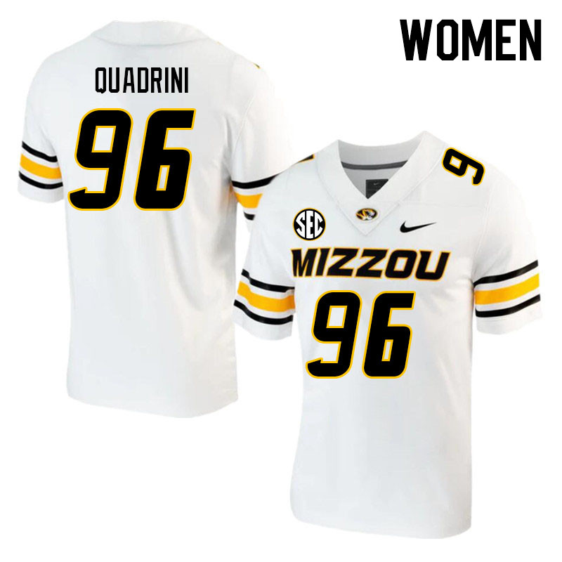 Women #96 Nick Quadrini Missouri Tigers College 2023 Football Stitched Jerseys Sale-White